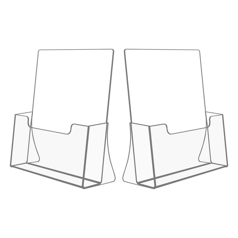 NIUBEE Acrylic Brochure Holder 8.5 x 11 inches 2 Pack, Clear Acrylic Literature Holder Plastic Flyer Display Stand, Acrylic Countertop Organizer for Magazine, Pamphlet, Booklets, Menu, Journals - Image 1